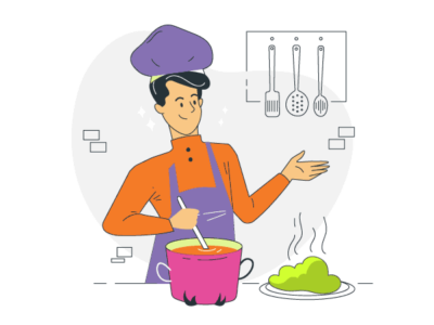 This illustration is used to represent the section on the blog - Operating cloud kitchens