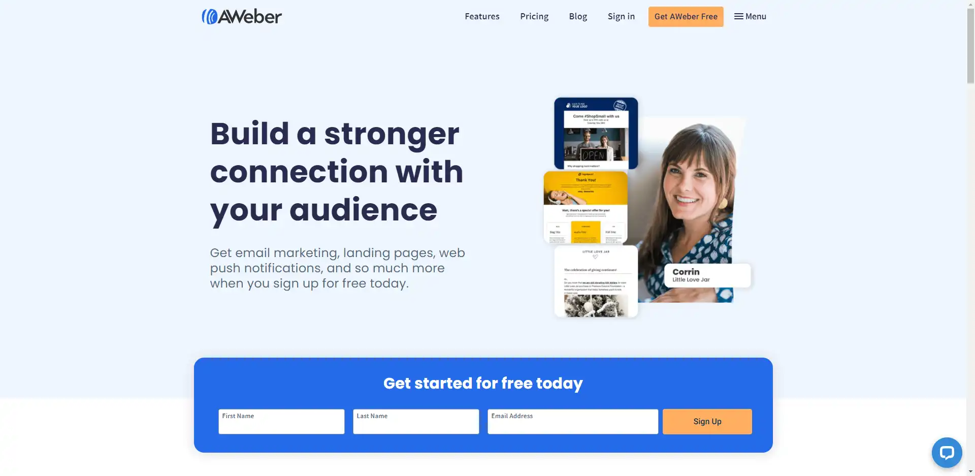 This is the screenshot of the Aweber's website. AWeber is one of the leading email marketing tools in the world