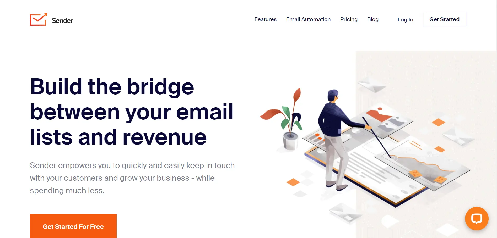 This is the screenshot of the sender.net website. It offers email automation services and is loaded with abundant features to help marketers reach their target audience