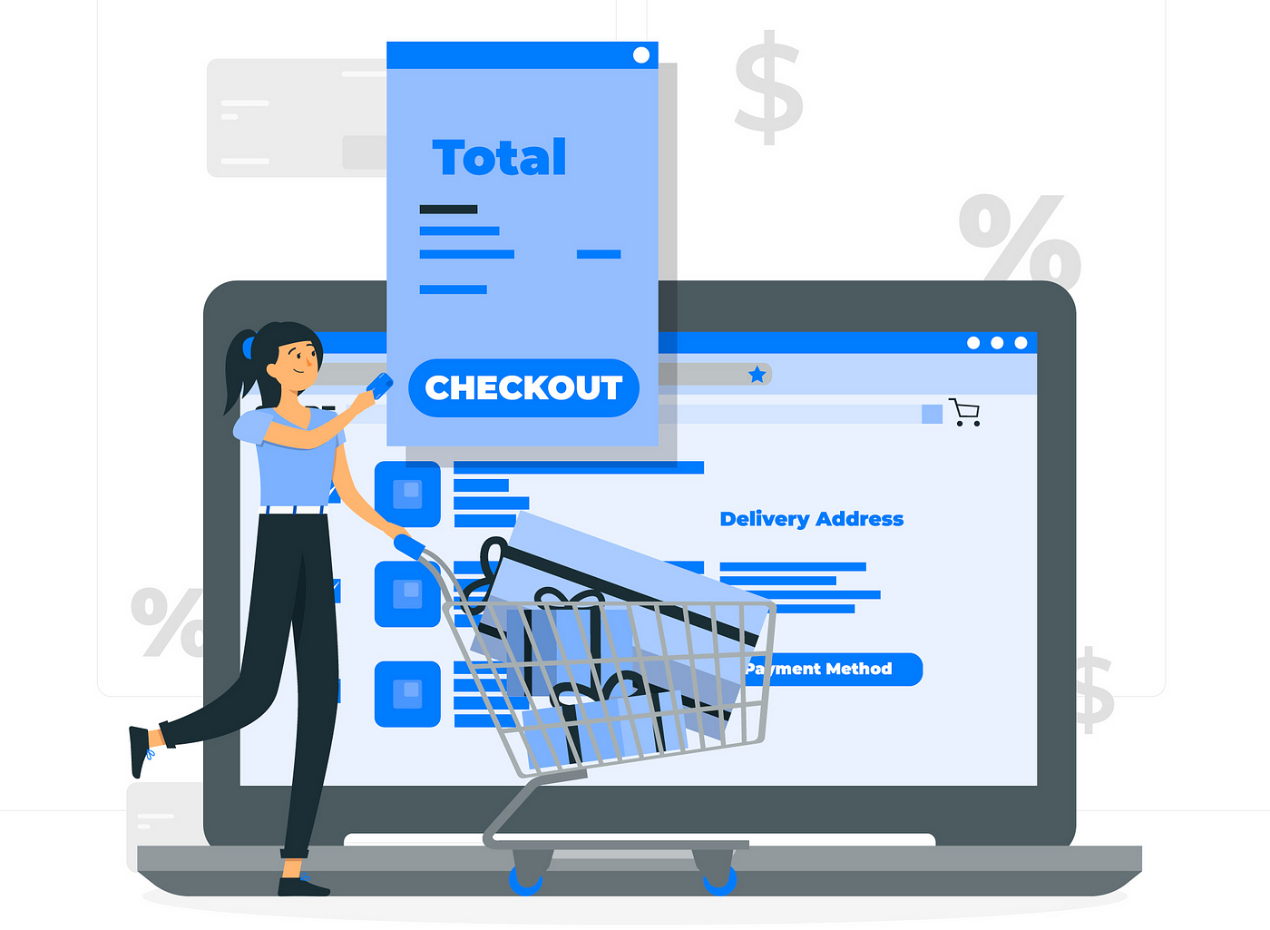 Illustration of Show the Steps in the Checkout Process