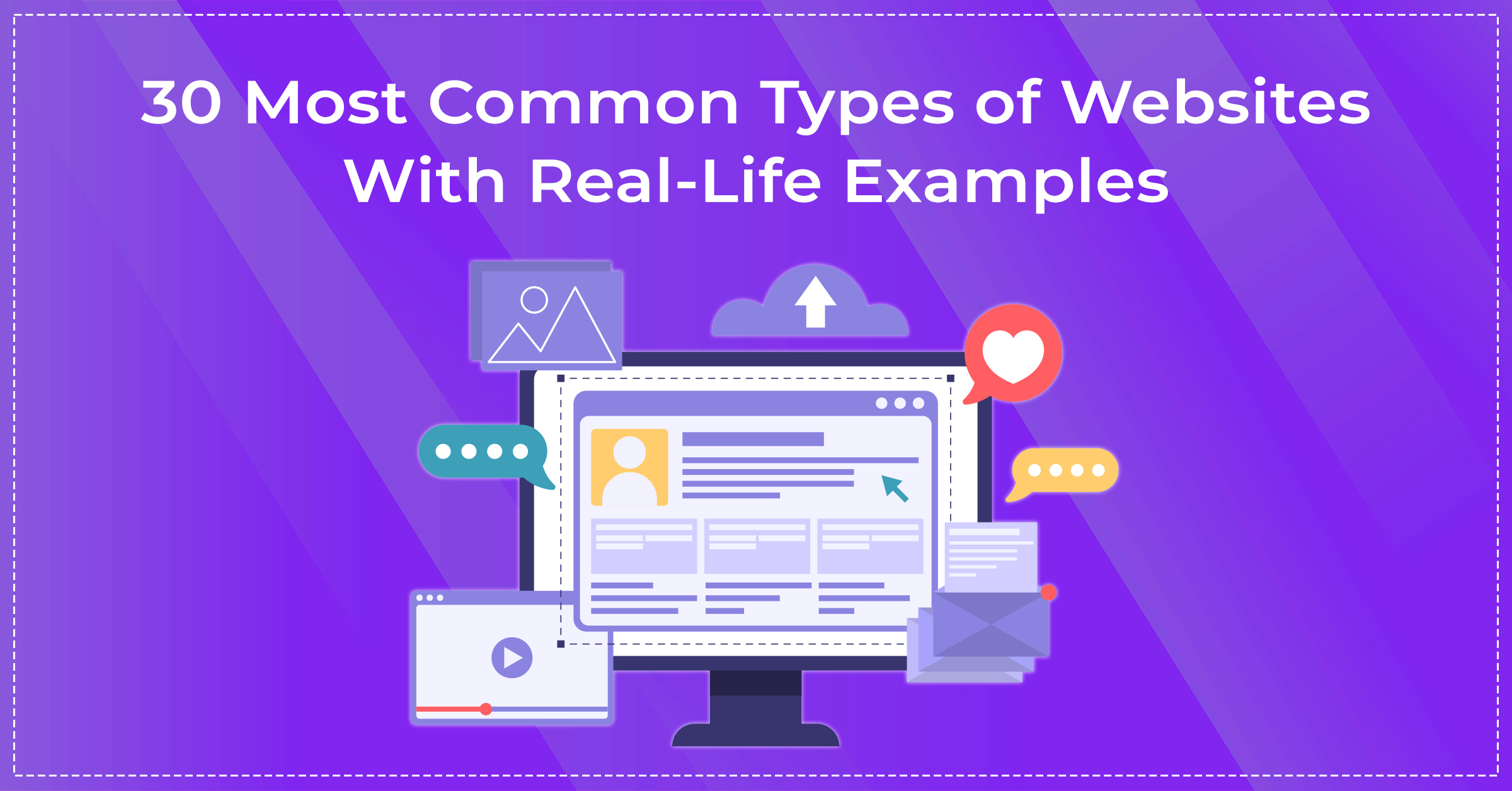 banner image for our blog - 30 Most Common Types of Websites With Real-Life Examples