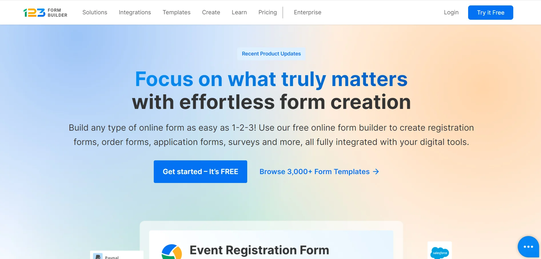 123FormBuilder website screenshort